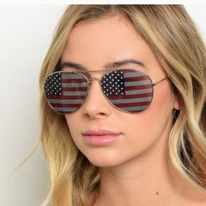 USA flag Aviator unisex sunglasses